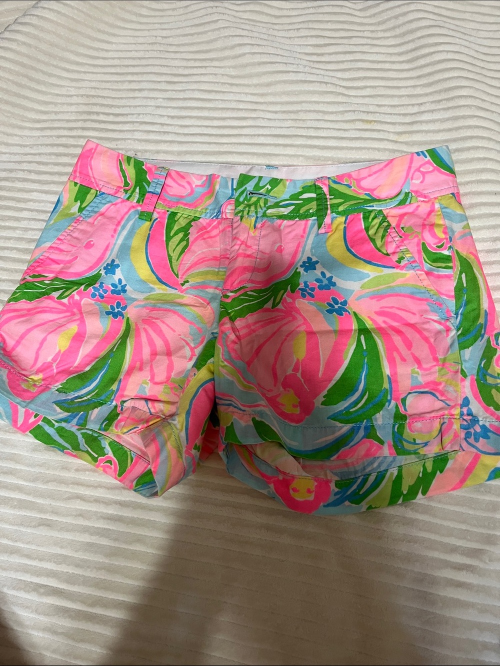 Lilly Pulitzer Neon Pink Tropical Print Bermuda Shorts
